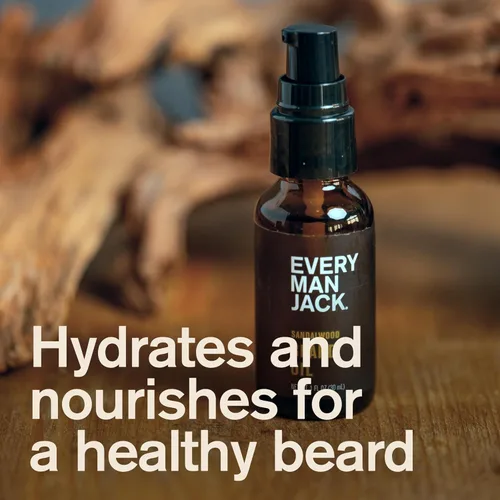 Miniatura 2 de Every Man Jack Aceite de sándalo para barba – Hidrata y suaviza tu barba – Alivia la picazón y las escamas – Fabricado con ingredientes derivados