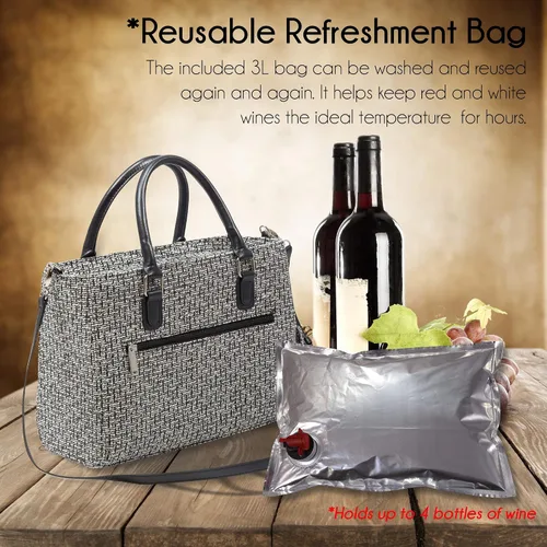 Miniatura 4 de Primeware – Bolsa aislante para bebidas con bolsa de 3 litros Almacenamiento térmico caliente y frío Dispensador portátil para vino, cócteles