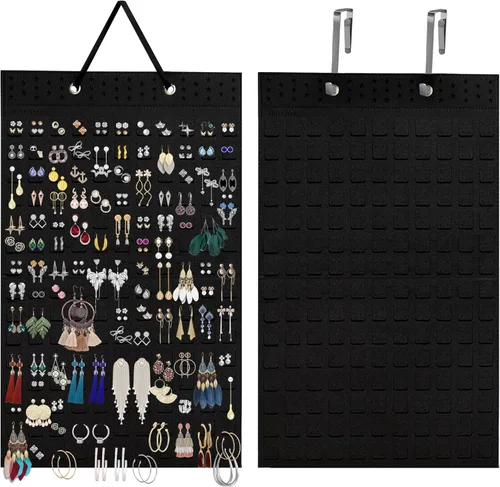 Organizador de aretes colgantes, con capacidad para hasta 330 pares, soporte de pared de fieltro suave, organizador de aretes para mujeres y niñas,