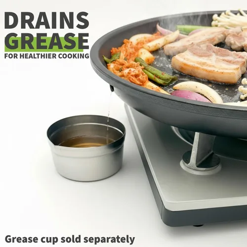Miniatura 6 de TECHEF - Sartén antiadherente coreana para barbacoa, sartén KBBQ, sin PFOA, apto para horno lavavajillas, fabricado en Corea (negro)