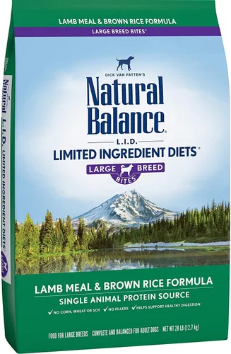 Miniatura 11 de Natural Balance Alimento Seco para Perros Adultos de Raza Grande con Ingredientes Limitados con Granos Saludables, Receta de Cordero y Arroz