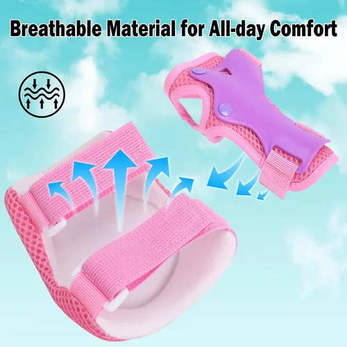 Miniatura 3 de Equipo de protección para niños, rodilleras, coderas con protectores de muñeca para patinaje sobre ruedas, ciclismo, monopatín, bicicleta, scooter