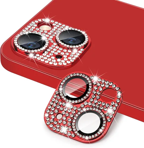 Miniatura 147 de Protector de lente de cámara diseñado para iPhone 12 Pro Max, con diamantes de imitación 3D con diamantes de imitación 9H, vidrio templado, Rosado