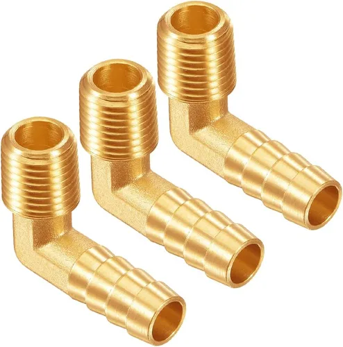 Miniatura 9 de Uenede 3 unids latón 1/2 "NPT macho a 5/8" Barb 90 grados codo rosca manguera manguera accesorios de púas para agua/aceite/gas