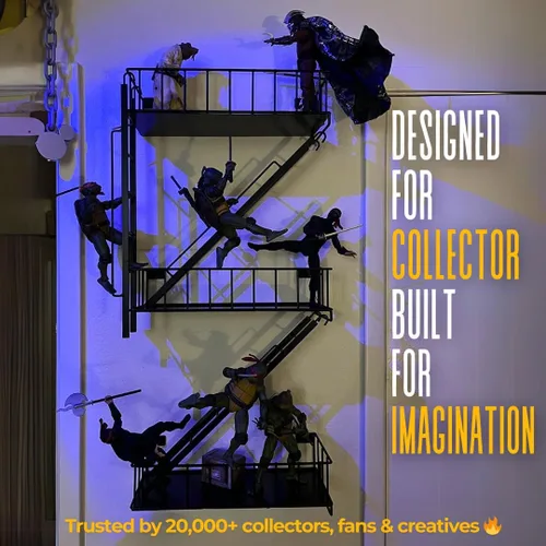 Miniatura 6 de Estante de Pared de Escape de Incendios - Estante Flotante Decorativo de Nueva York - Estante de Escalera de Arte de Pared - Estantes de Baratijas