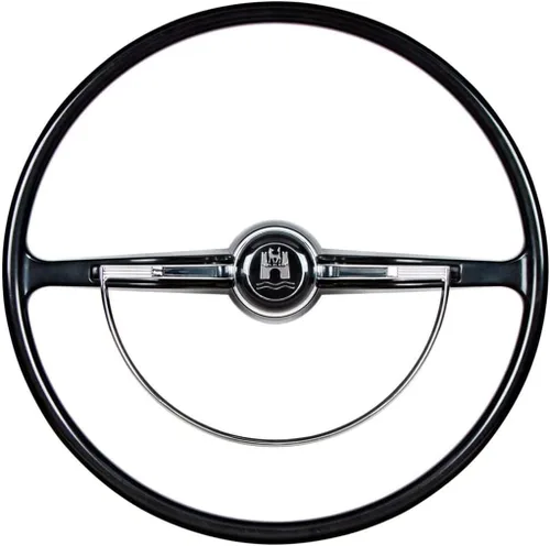 Miniatura 8 de United Pacific Volante estilo OEM de 15 ¾" para Volkswagen Beetle/Karmann Ghia/Type 3 1962-71, volante estilo OEM VW, escudo de Wolfsburgo - Gris