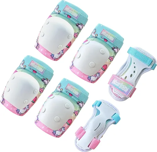 Miniatura 11 de Rodilleras y coderas con protectores de muñeca Simply Kids, tecnología HardSoft. Juego de equipo de protección certificado CPSIA. Rodilleras