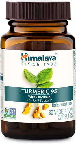 Himalaya Suplemento de cúrcuma 95 con curcumina/curcuminoides, apoyo articular y muscular, flexibilidad y movilidad óptimas, 600 mg, sin OMG,