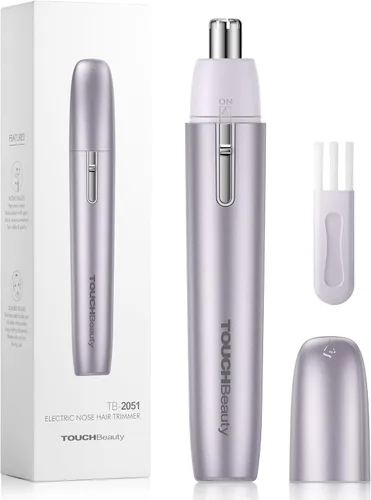 TOUCHBeauty - Cortadora eléctrica de pelo de nariz para hombres y mujeres, recortadora de hoja giratoria sin dolor, cabeza impermeable desmontable,