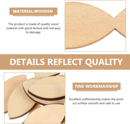 Miniatura 4 de EXCEART 100 piezas de recortes de madera sin terminar 1.575 x 0.748 in de madera de tilo en blanco para pintar, manualidades y decoración