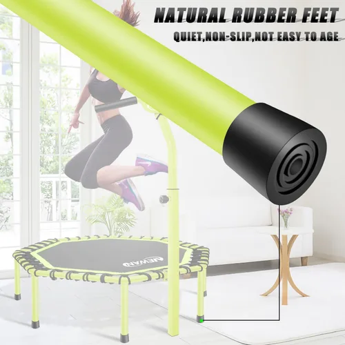 Miniatura 9 de Trampolín de Fitness Newan de 48" con Barra de Manija Ajustable, Trampolín Silencioso Bungee Rebounder Saltador Entrenador Cardiovascular de Verde