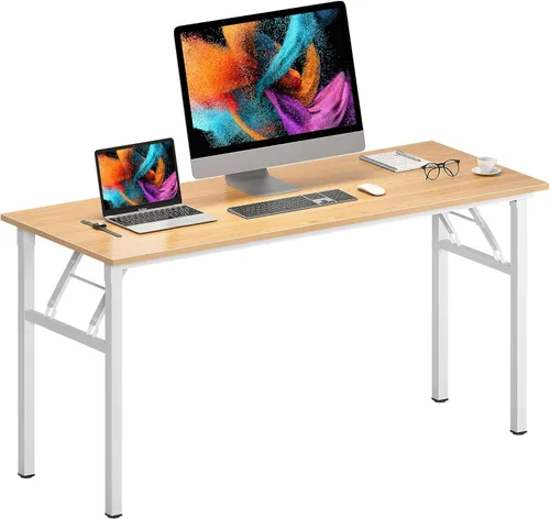 Miniatura 19 de Need AC5AW - Escritorio pequeño plegable, resistente y robusto para computadora, oficina en casa, dormitorios y espacios pequeños, no requiere Roble