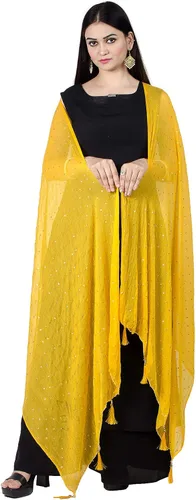 Miniatura 22 de Chandrakala Chal Dupatta de gasa para mujer, chal envolvente Chunni, beige (D191-P)