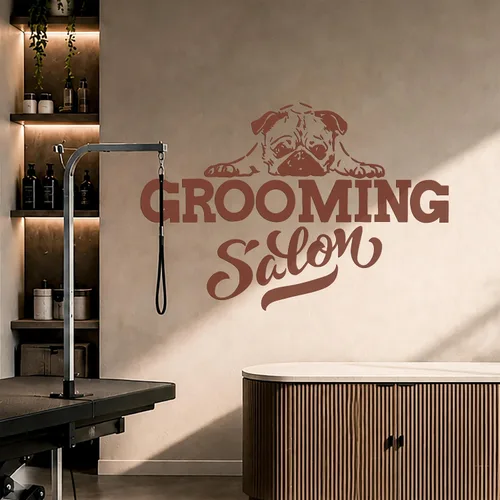 Miniatura 5 de Vinilo Adhesivo de pared Purity Dog Pet Grooming Salon House Animals Pegatinas Mural Decoración grande (g2413) negro
