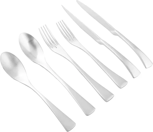 Miniatura 9 de Juego de cubiertos de 6 piezas para cubiertos de acero inoxidable 1,18/10, juego de cubiertos de comedor, utensilios de acabado para almuerzo