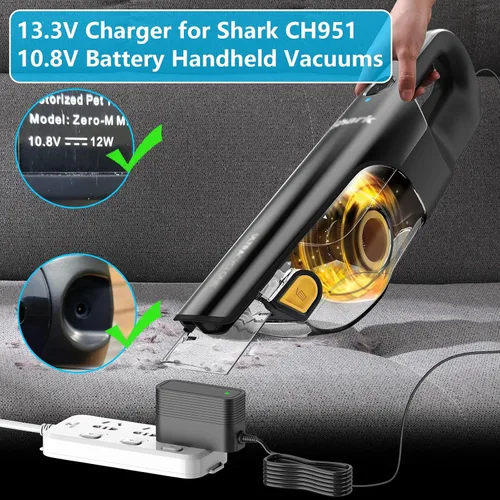 Miniatura 2 de Cargador de 13.3 V 750MA para Shark CH951 CH950 UltraCyclone Pro Cargador de vacío de mano inalámbrico compatible con Shark CH950C CH951C CH955