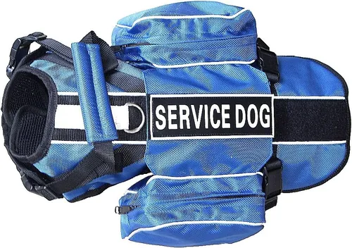 Miniatura 6 de Mochila de servicio para perro, chaleco arnés extraíble con parches de etiquetas (rosa fuerte, S)