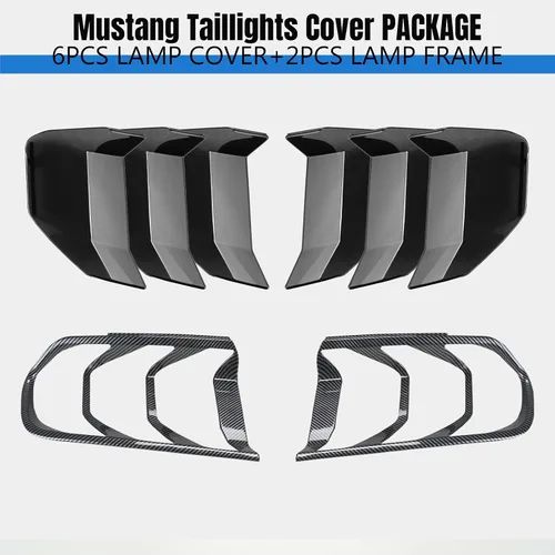 Miniatura 2 de HAKA TOUGH Cubierta de lámpara de luz trasera + marco de luces traseras para Ford Mustang 2018 2019 2020 2021 luces traseras marco biseles anillo