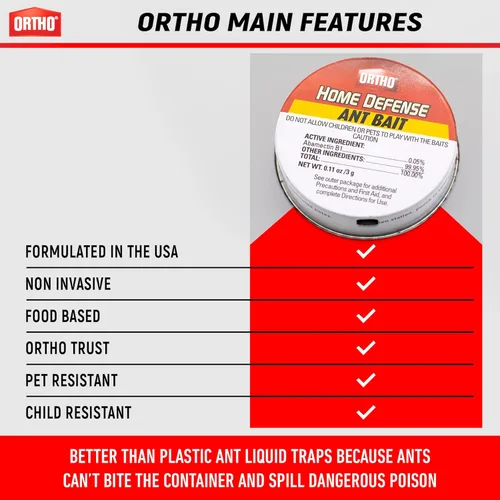 Miniatura 2 de Trampas para Hormigas en Interior por Ortho Home Defense 4 piezas - Trampa de Hormigas Metálica y Adhesiva para Interior y Exterior - Trampa