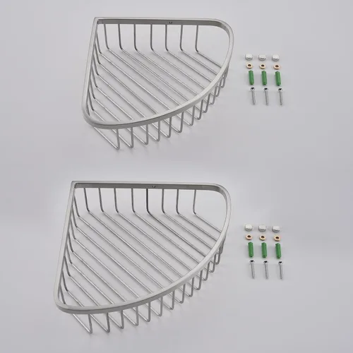 Miniatura 4 de Cesta de esquina para ducha, estante de ducha de baño de acero inoxidable, organizador para almacenamiento de ducha, estante de esquina de pared