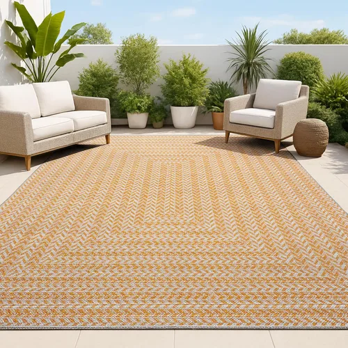 Miniatura 9 de JONATHAN Y Concentric Squares - Alfombra de pasillo para interiores y exteriores, 2 x 8 pies, color aguamarina/gris claro, cheurón, moderna