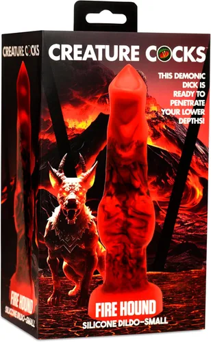 Miniatura 9 de CREATURE COCKS Consolador de silicona Fire Hound para hombres, mujeres y parejas. Consolador de fantasía, base de ventosa Stong. Compatible