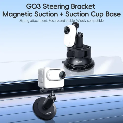 Miniatura 3 de Levigo Gimble - Soporte de dirección de liberación rápida para cámara y base de succión magnética compatible con DJI Osmo Pocket 3, soporte