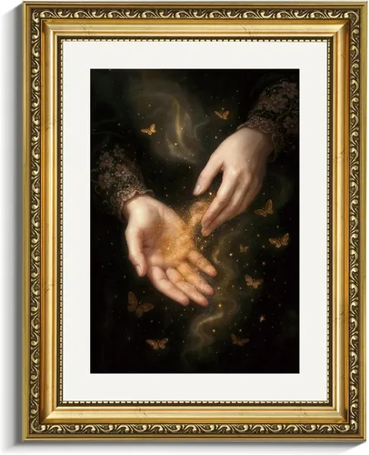 Miniatura 70 de VIYYIEA Arte de Pared con Marco Dorado Impresión en Lienzo Decoración del Hogar para Sala de Estar Mujeres Leyendo Cuadros para Dormitorio Baño