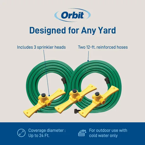 Miniatura 5 de Orbit - Sistema de riego de césped Port-a-Rain, kit automático de agua para plantas y jardín, 58092N, Verde