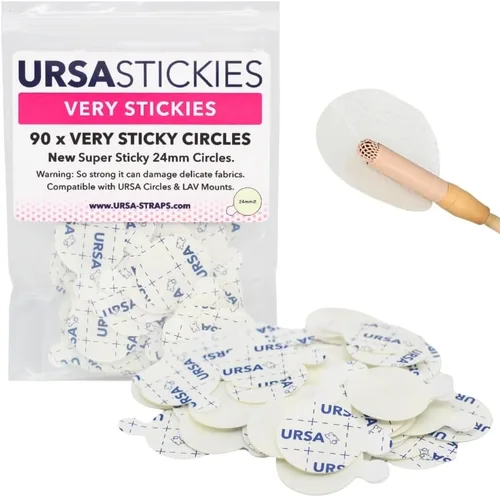 URSA Círculos muy pegajosos: 90 adhesivos súper altos, doble cara, precortados con pestañas despegables