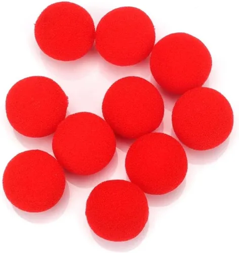 Miniatura 6 de 10 bolas de esponja rojas, herramientas mágicas suaves, ligeras, mini bolas de esponja mágicas, accesorios de truco de comedia clásica de calle