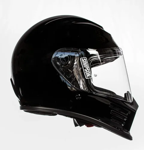 Miniatura 5 de Simpson SPBM2 Speed Bandit - Casco de carreras de cara completa, tamaño mediano, negro brillante, escudo transparente incluido, escudo ahumado