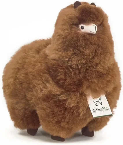 Miniatura 22 de Alpaca Animal de Peluche – 9 pulgadas. Linda Alpaca de Peluche Suave y Abrazable, Juguete de Alpaca de Peluche Hecho a Mano con Pelo Natural de Beige