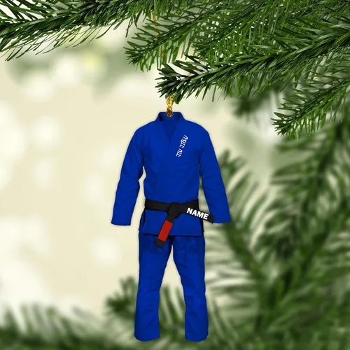 Miniatura 12 de Adorno personalizado de Jiu Jitsu, decoración de árbol de Navidad de artes marciales, regalo de recuerdo navideño BJJ para niños, adolescentes, On63