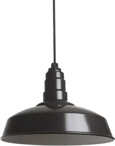 Steel Lighting Co. Carson Barn Light | Colgante montado en el techo | Cúpula de 16 pulgadas | Cable negro | Luz de acero de estilo industrial Bronce
