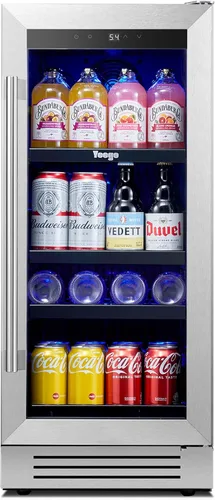 Miniatura 16 de Yeego Refrigerador de bebidas y refrigerador de bebidas, 24 pulgadas, 180 latas, puerta de vidrio, 34-54℉ bajo mostrador, refrigerador integrado