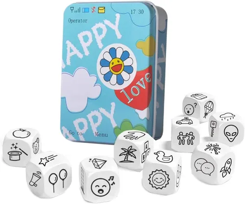 Miniatura 2 de DIY Happy Story Dice 9 Cubos Juguetes 54 Imágenes Imágenes Imágenes Ilimitadas Historias Combinaciones Juego icónico de narración de historias Juego
