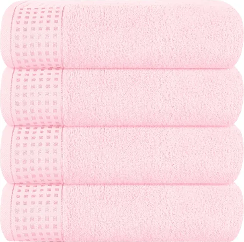 Miniatura 14 de GLAMBURG Juego de 2 toallas de baño de gran tamaño 100% algodón, 28 x 55 pulgadas, ultra suaves, altamente absorbentes, compactas, de secado rápido