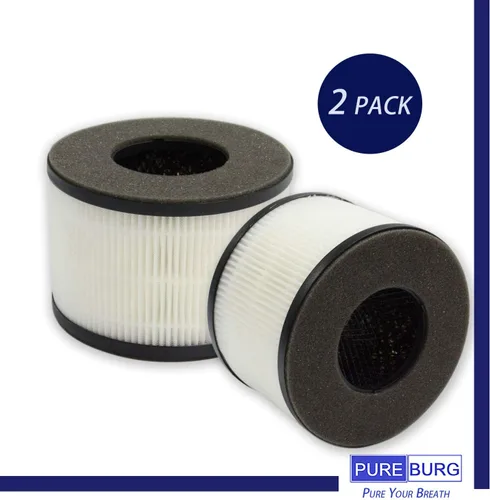 Miniatura 5 de PUREBURG Filtros de repuesto compatibles con PARTU y Slevoo BS-03 Purificador de aire, paquete de 2 unidades H13 True HEPA de 3 etapas de filtración