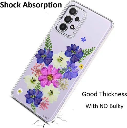 Miniatura 6 de Unov Funda diseñada para Galaxy A32 5G, funda transparente con [patrón antideslizante en relieve], protección delgada a prueba de golpes