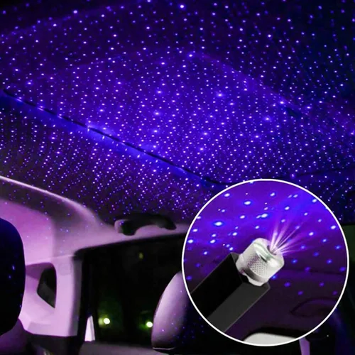 Miniatura 11 de SOCAL-LED LIGHTING Luz de noche USB para coche, proyector de estrellas azul y morado, luces LED decorativas románticas para techo y techo