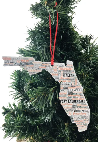 Miniatura 2 de Decoración de árbol de madera con adorno navideño de Florida