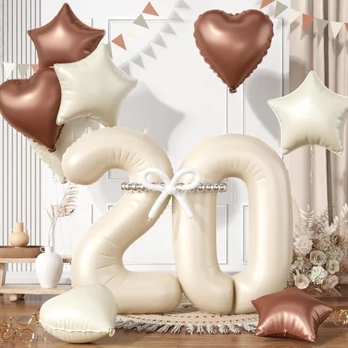 Miniatura 17 de Globos dorados de color champán con el número 11, globos de oro claro, globo de aluminio dorado con forma de corazón con estrella y globo largo