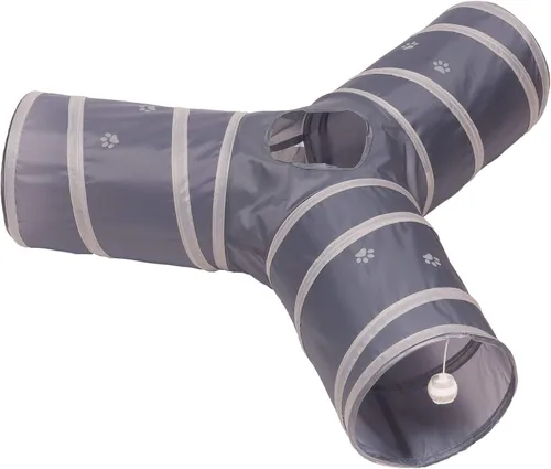 Miniatura 7 de Cat Tunnel - Juguete plegable de 3 vías - Tubo divertido para conejos, gatitos y perros, aguamarina