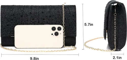 Miniatura 3 de Monederos de mano con diamantes de imitación para mujer, monederos y bolsos formales de boda, fiesta, graduación, bolsas de dinero, regalo