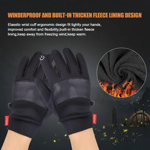 Miniatura 2 de Guantes de invierno SkyGenius, guantes de ciclismo, motociclismo, resistentes al viento, guantes delgados para actividades al aire libre