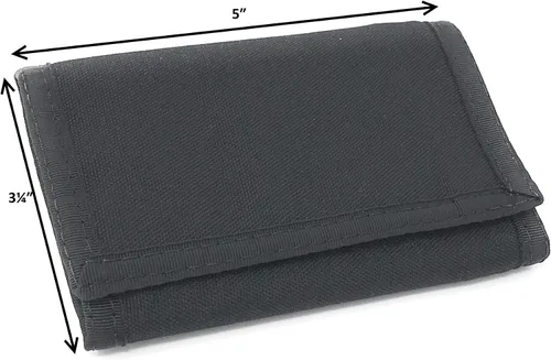 Miniatura 2 de Cartera de cambio de repuesto, con cremallera, bolsillo para monedas, resistente, fabricada en EE. UU, Negro