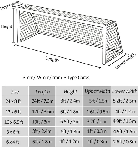 Miniatura 3 de Aoneky Red de portería de fútbol – 24 x 8 pies – Red de poste de portería de fútbol de tamaño completo – no incluye postes