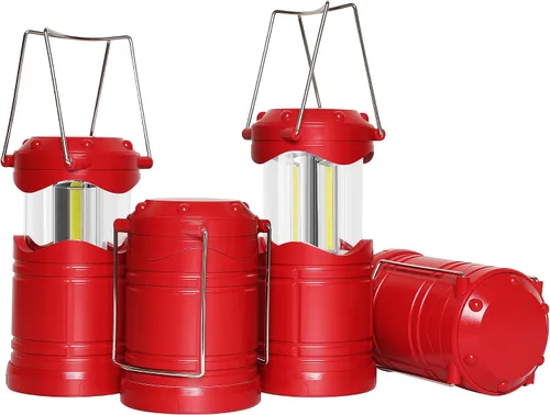 Miniatura 14 de Lichamp Linterna LED para campamento, paquete de 4 linternas alimentadas por batería para cortes de energía, luz colgante plegable portátil esencial