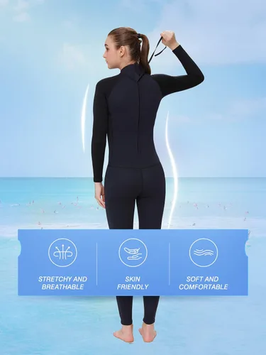 Miniatura 5 de FLEXEL Traje de neopreno de cuerpo completo de una pieza para mujeres y hombres de 0.118 in, 3/0.079 in, 5/0.157 in, trajes de baño térmicos en agua
